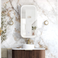 LED Newport 900x450 Sable Walnut Shaving Cabinet - Premium Edition