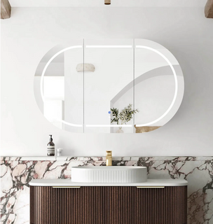 LED Bondi 1200x750 Sable Walnut Shaving Cabinet - Premium Edition