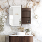 LED Newport 900(W)x750(H) Sable Walnut Shaving Cabinet - Premium Edition
