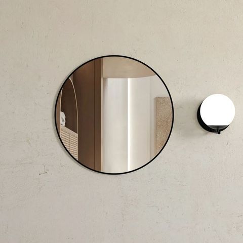 London 700mm Black Metal Frame Tuffi Mirror