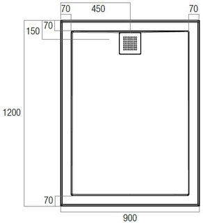 Eco 900x1200 Polymarble Base Rear Outlet