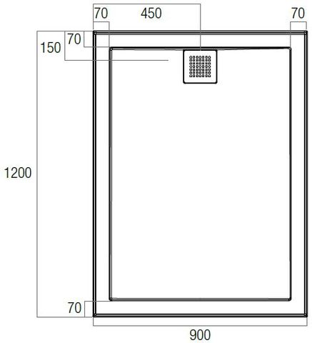 Eco 900x1200 Polymarble Base Rear Outlet