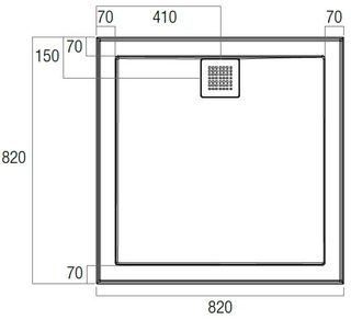 Eco 820x820 Polymarble Base Rear Outlet