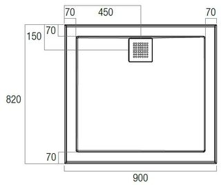 Eco 900x820 Polymarble Base Rear Outlet