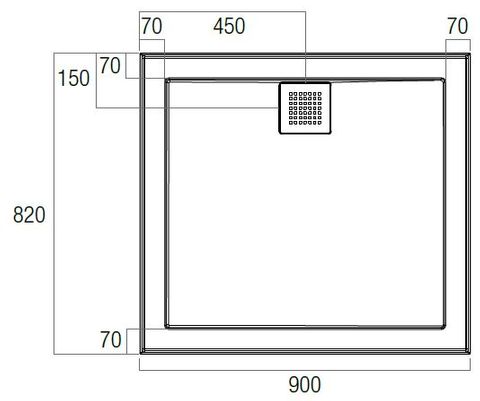 Eco 900x820 Polymarble Base Rear Outlet