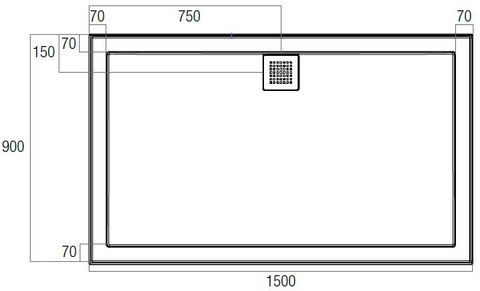 Eco 1500x900 Polymarble Base Rear Outlet