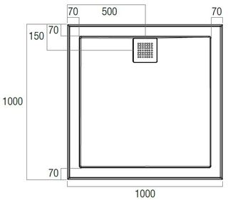 Eco 1000x1000 Polymarble Base Rear Outle