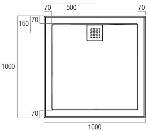 Eco 1000x1000 Polymarble Base Rear Outle