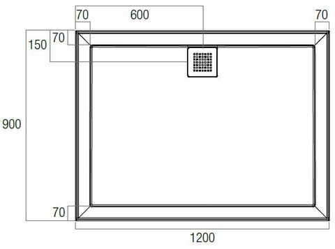 Eco 1200x900 Polymarble Base Rear Outlet