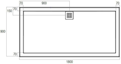 Eco 1800x900 Polymarble Base Rear Outlet