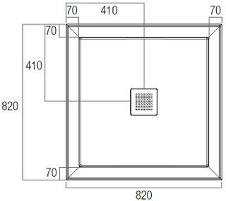 Eco 820x820 Polymarble Base Cent Outlet