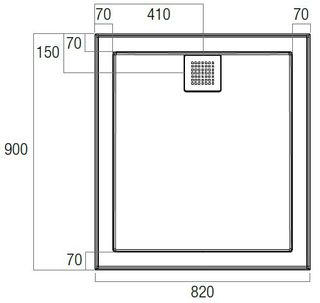 Eco 820x900 Polymarble Base Rear Outlet