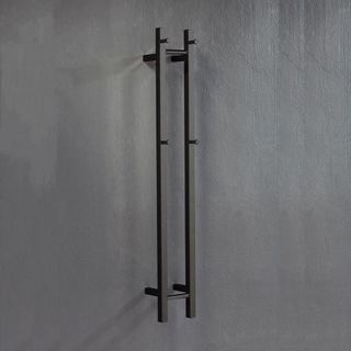 V2 Black Vertical Heated Towel Rail