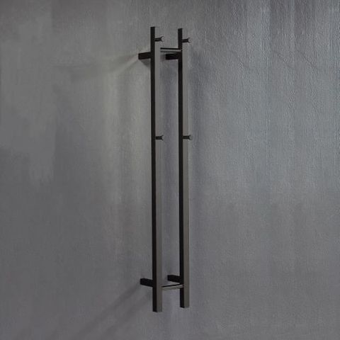 V2 Black Vertical Heated Towel Rail