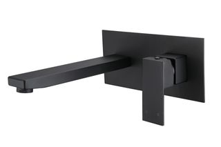 Chao Square Black Wall Mixer And Spout