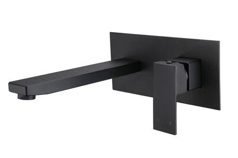 Chao Square Black Wall Mixer And Spout