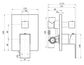 Chao Square Chrome Shower Mixer with Diverter