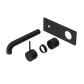 MECCA WALL BASIN/BATH MIXER HANDLE UP 185MM TRIM KITS ONLY MATTE BLACK