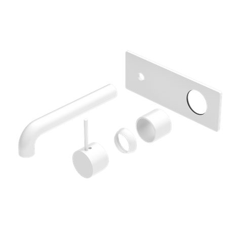 MECCA WALL BASIN/BATH MIXER HANDLE UP 185MM TRIM KITS ONLY MATTE WHITE