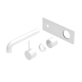 MECCA WALL BASIN/BATH MIXER HANDLE UP 230MM TRIM KITS ONLY MATTE WHITE