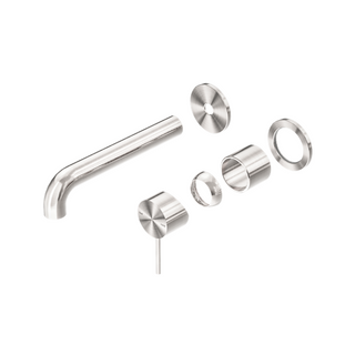 MECCA WALL BASIN/BATH MIXER SEPARATE BACK PLATE 230MM TRIM KITS ONLY BRUSHED NIC
