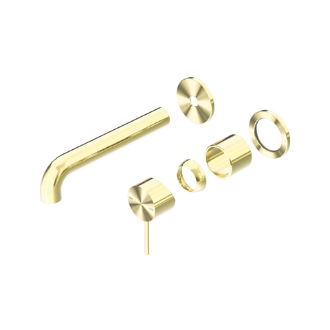 MECCA WALL BASIN/BATH MIXER SEPARATE BACK PLATE 230MM TRIM KITS ONLY BRUSHED GOL