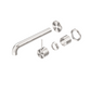 MECCA WALL BASIN/BATH MIXER SEPARATE BACK PLATE HANDLE UP 185MM TRIM KITS ONLY B