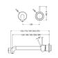 MECCA WALL BASIN/BATH MIXER SEPARATE BACK PLATE HANDLE UP 185MM TRIM KITS ONLY B