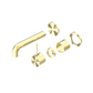MECCA WALL BASIN/BATH MIXER SEPARATE BACK PLATE HANDLE UP 230MM TRIM KITS ONLY B