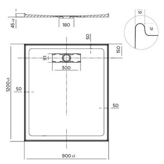 Elite 900x1200 Polymarble Base Rear Out