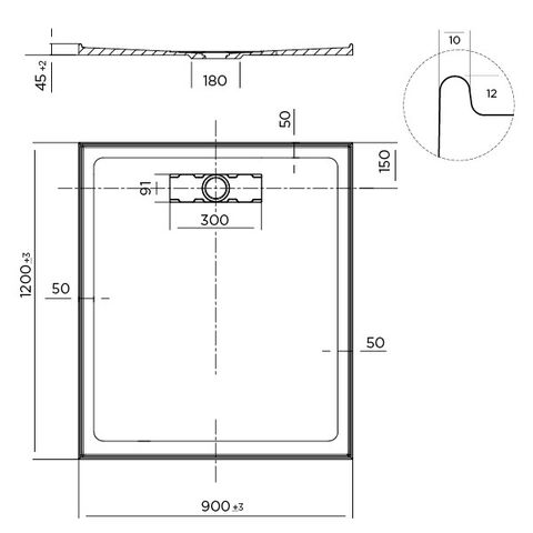 Elite 900x1200 Polymarble Base Rear Out