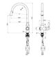 Bordeaux Brushed Nickel Pull Out Kitchen Mixer