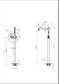 BORDEAUX FREESTANDING BATH MIXER ELECTROPLATED CHROME