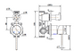 Star Mini Matte Black 35mm Small Backplate Shower Divertor