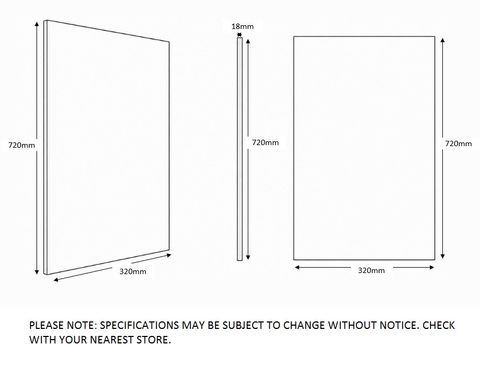 Laundry - Matte White Side Panel 720*320*18mm