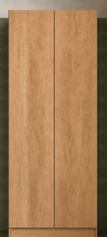 Laundry - Natural Oak Double Door Broom Closet 700*600*2200