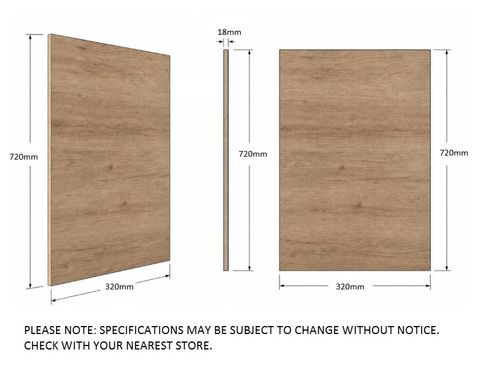 Laundry - Natural Oak Side Panel 720*320*18mm