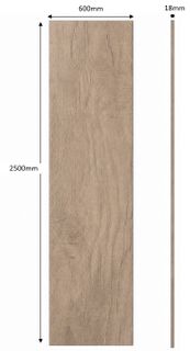 Laundry - Natural Oak Side Panel 2500*600*18mm