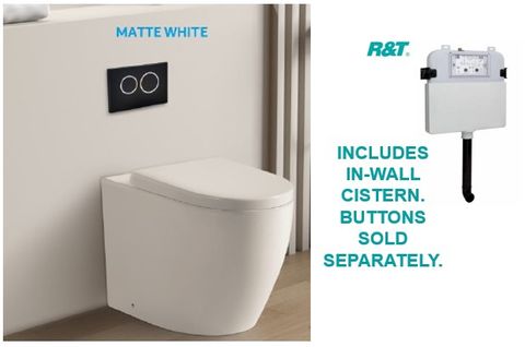 Meyer Tornado MATTE WHITE Wall Faced Toilet Suite Ex Buttons