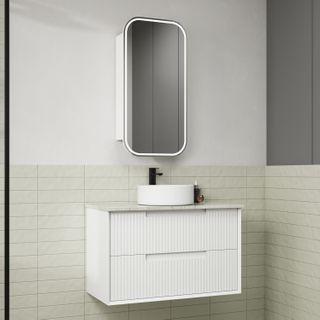 FLAUTO MATTE WHITE 900MM WALL HUNG VANITY