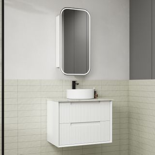 FLAUTO MATTE WHITE 750MM WALL HUNG VANITY