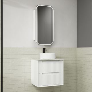 FLAUTO MATTE WHITE 600MM WALL HUNG VANITY