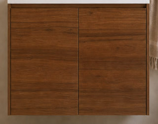 Clarke (Narrow) 600 Walnut Wall Hung Laminate Vanity