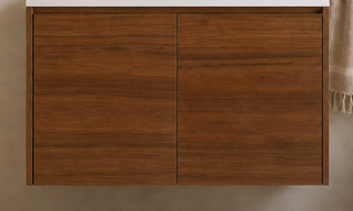 Clarke (Narrow) 900 Walnut Wall Hung Laminate Vanity