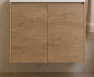 Clarke (Narrow) 600 Natural Oak Wall Hung Laminate Vanity Cab