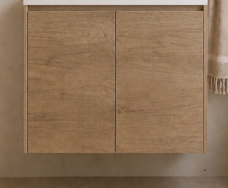 Clarke (Narrow) 600 Natural Oak Wall Hung Laminate Vanity Cab