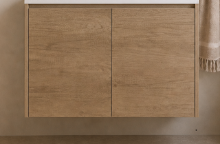 Clarke (Narrow) 750 Natural Oak Wall Hung Laminate Vanity Cab