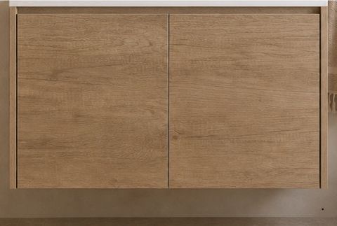 Clarke (Narrow) 900 Natural Oak Wall Hung Laminate Vanity Cab