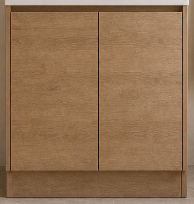 Clarke (Narrow) 750 Natural Oak Floor Mount Timber Laminate Vanity Cab
