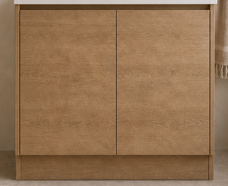 Clarke (Narrow) 900 Natural Oak Floor Mount Timber Laminate Vanity Cab
